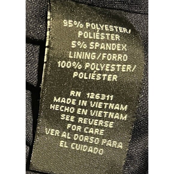 RN STUDIO by RONNI NICOLE Damask White Roses Navy Blue Fit & Flare Dress 12 - Picture 8 of 9